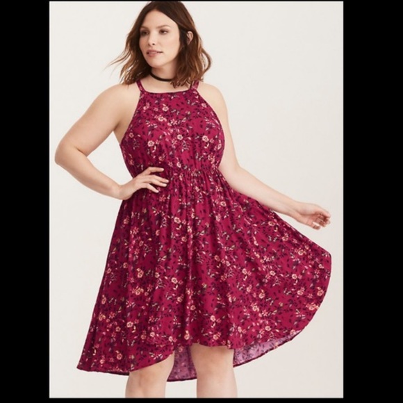 torrid Dresses & Skirts - Torrid Butterfly Floral Hi-Lo Challis Dress Size 4